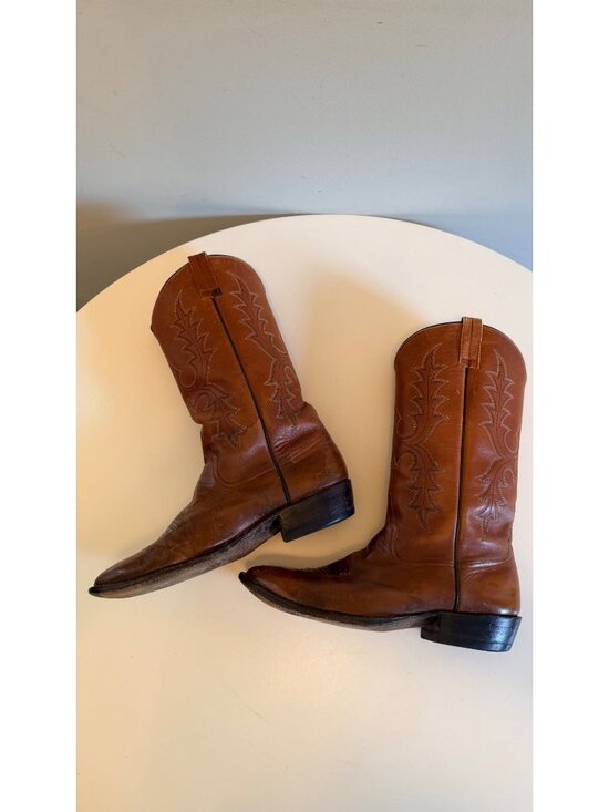 Vintage Rios of Mercedes Mens Brown Leather Western Cowboy Boots Size 10 D main image 6